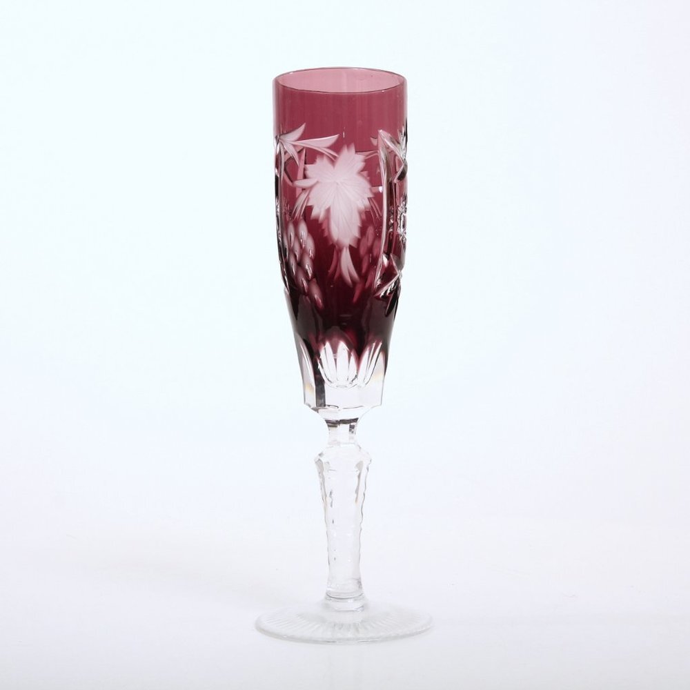 Vintage Bohemian Crystal Tall‎ Wine Glass